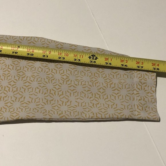 Bass Yellow Print Blouse Adjustable Long Sleeves Notched V Neck  Large 70s Style - Picture 14 of 16